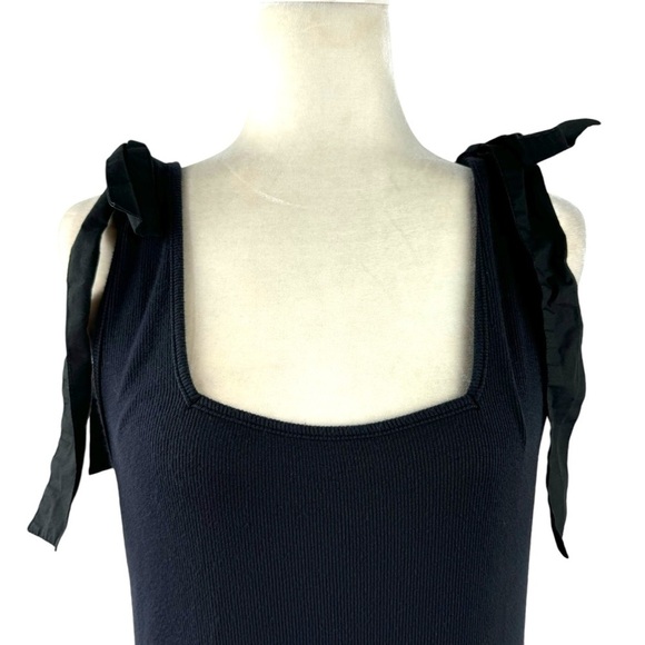 Summersalt The Softest Ribbed Tie-Shoulder Maxi Poplin Dress Sea Urchin Size 2XL - Picture 6 of 16